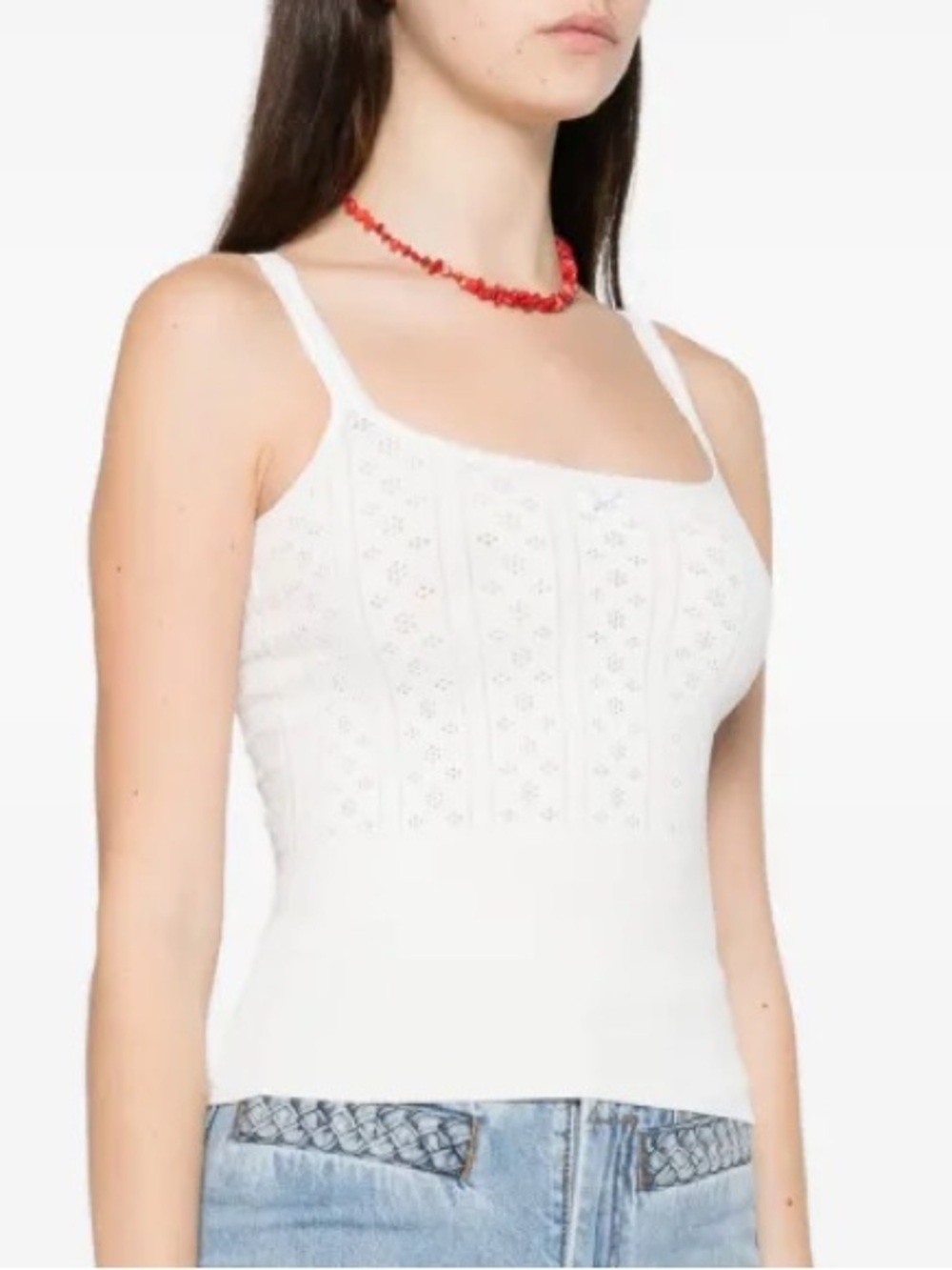 NWT JW ANDERSON Knitted Pointelle Tank Top in Off White
